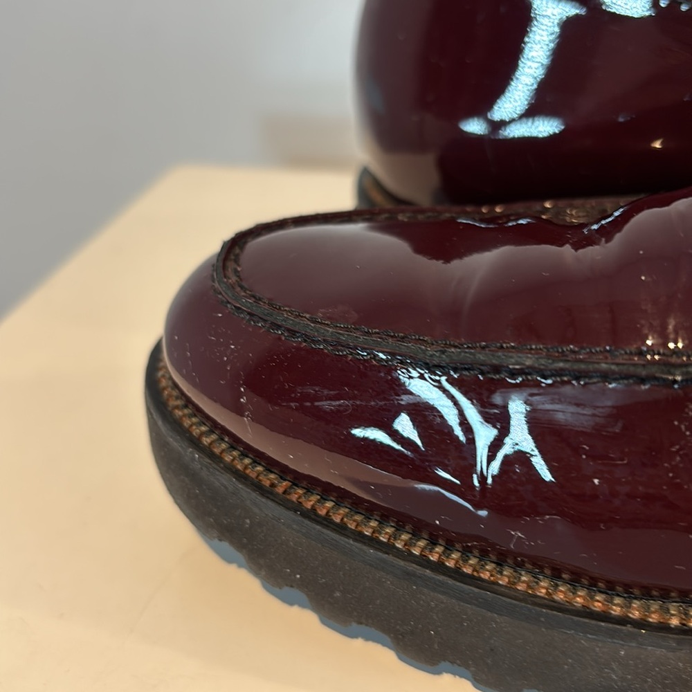 Women’s Burgundy Patent Loafers - Picture 6 of 9